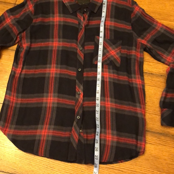 Rails plaid Rayon Button Up long sleeve Size L lightweight blouse Travel… - Picture 12 of 13